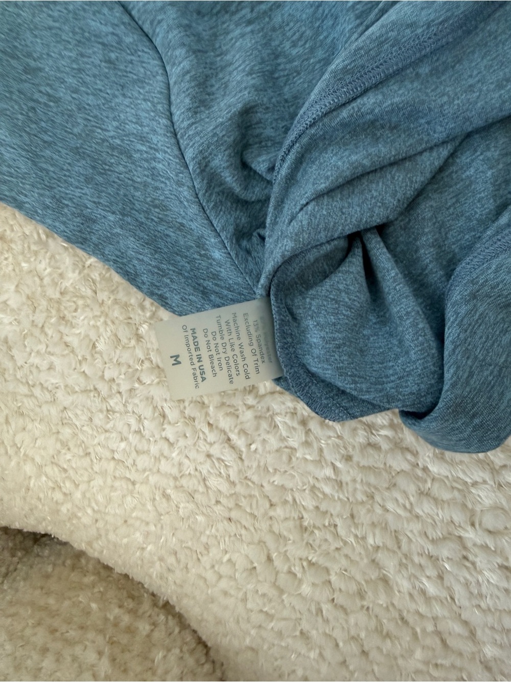 Bombshell Sportswear Teal Heather Crop Henley - Picture 3 of 3